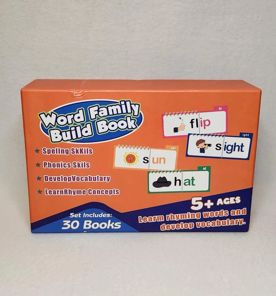 Word Family Build Book 30 Books Ages 5+ Rhyming Words Vocabulary & Spelling — 第 1/4 张图片