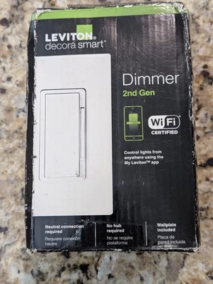 Leviton Decora Smart Dimmer 2nd Gen Light Switch R02-D26HD-1RW - Image 1 of 4