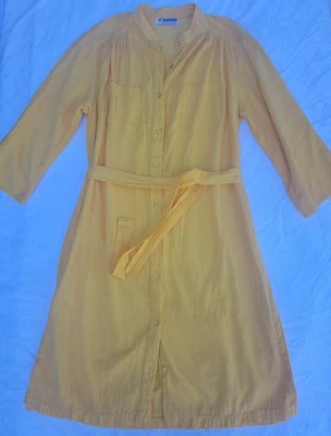 Vestido camisero amarillo abotonado playa Two Potato Laguna vintage con corbata, sin talla Foto 1 de 4