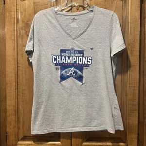 MLB Atlanta Braves 2021 World Series T-Shirt Size XLarge Gray Short Sleeve - Picture 1 of 5