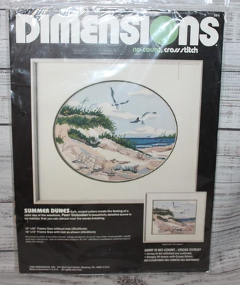 ЛЕТНИЕ ДЮНЫ набор для вышивки крестиком без счета 1988 РАЗМЕРЫ США чайки океан новый в упаковке - Изображение 1 из 3
