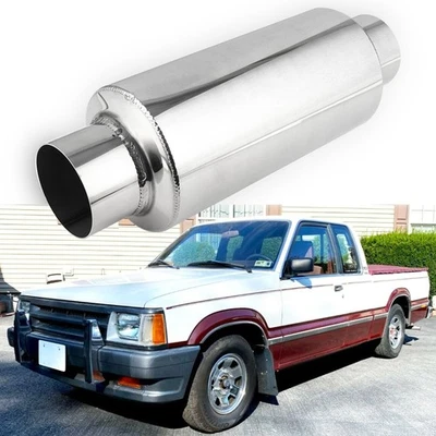 2.5" Inlet /Outlet 12" Long Exhaust Muffler Resonator For Mazda B2000 2200 B2300 - Image 1 of 4