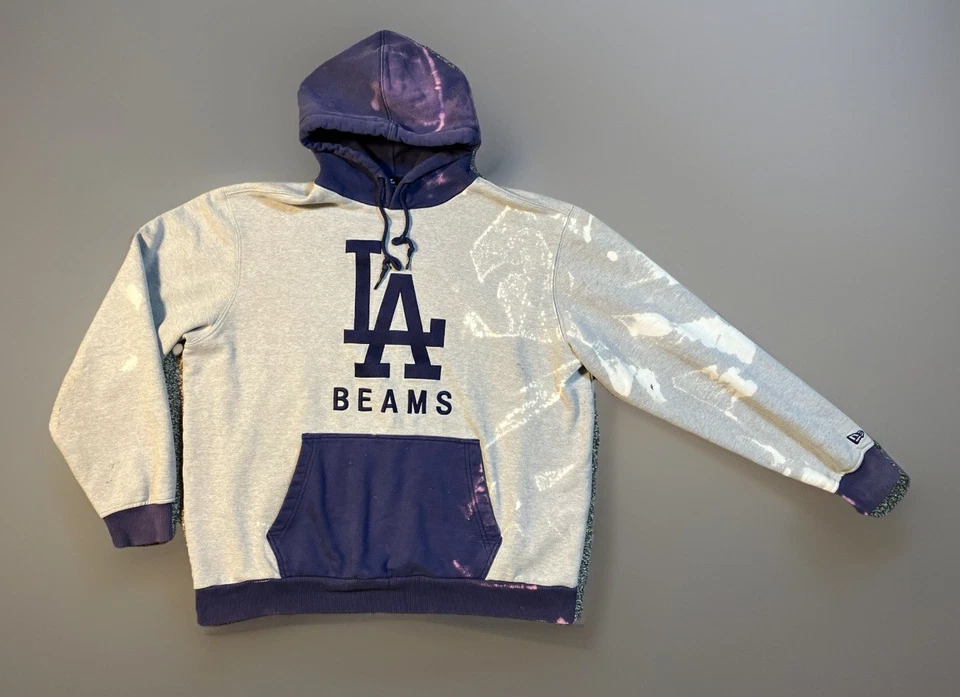 THRASHED New Era LA Dodgers Beams Sudadera con Capucha Para Hombre’s Grande Peso Pesado Sudadera Foto 1 de 4