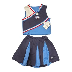Set 2 pezzi cheerleader spirito Tennessee Titans Navy in età prescolare per ragazze taglia L/14 NUOVO - Foto 1 di 12
