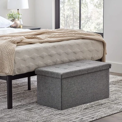 Edenbrook 30 Inch Rectangle Storage Ottoman - Buttonless Tufted Ottoman -Foot... - Image 1 of 4