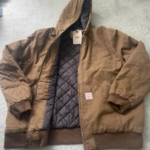Levi’s HERREN XL American Worker Denim gefütterte Jeans Full Zip Kapuzenjacke Neu/Etikett - Bild 1 von 14