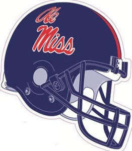 4 Inch Football Helmet University of Mississippi Ole Miss U of M Logo MS Removab - Foto 1 di 1