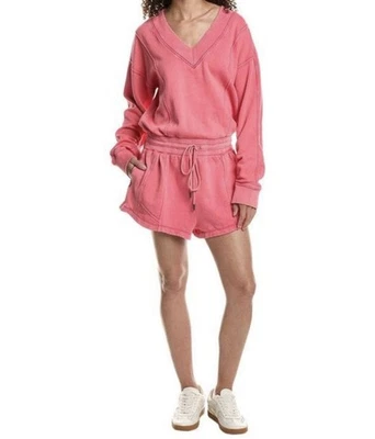 Free People Movement Intercept Romper Hibiscus Tulip Pink Size Medium - Image 1 of 4