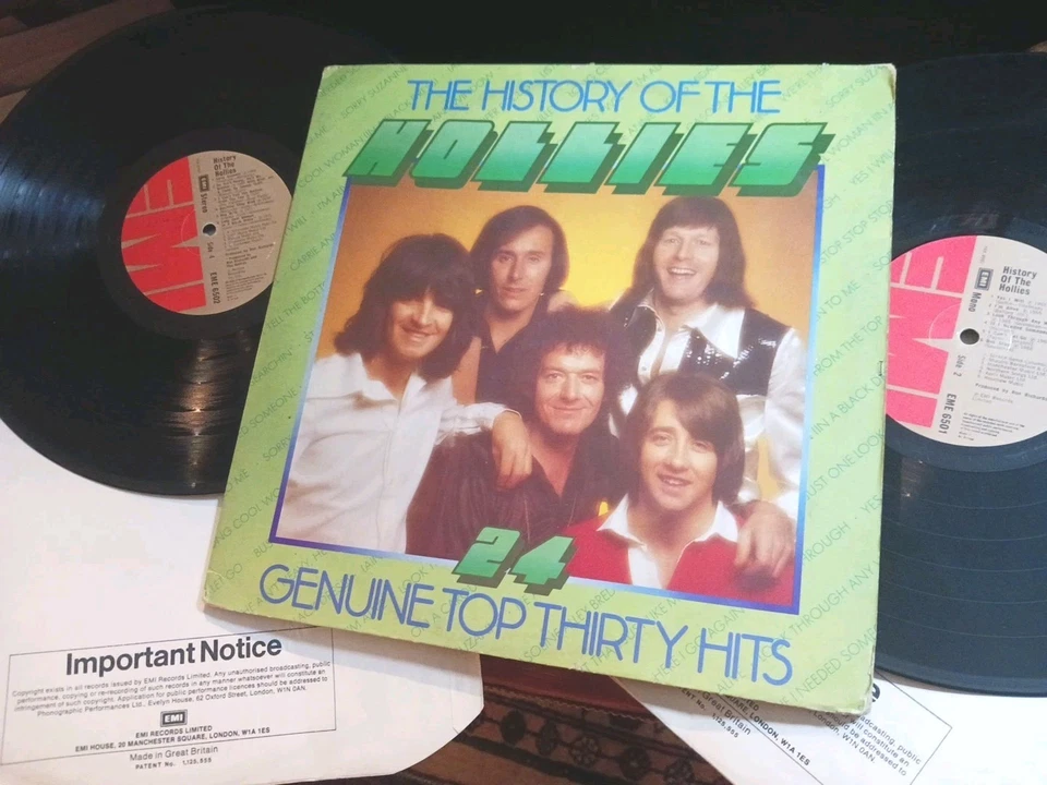 THE HOLLIES  -   The History Of The Hollies,     ORIG 1975 UK DOUBLE-LP / inners - Image 1 of 3