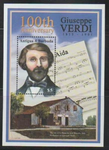 ANTIGUA & BARBUDA 2001 BRIEFMARKEN TOD ANNIV GIUSEPPE VERDI SS POSTFRISCH - ANT837 - Bild 1 von 1