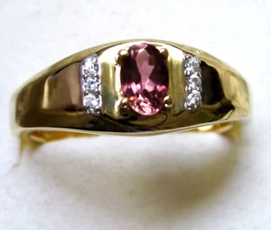 Anillo Rubelita Ouro Fino / Talla 13 / Oro 14K sobre Plata de Ley 925 / 0.5ct - Imagen 1 de 6