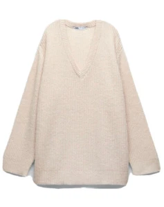 Neu mit Etikett Zara Größe Small Strickpullover mit V-Ausschnitt - Bild 1 von 6