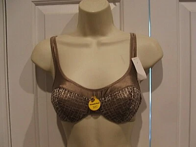 NUEVO CON ETIQUETAS WONDERBRA Sujetador Marrón/PLATEADO CON AROS 32 C Foto 1 de 3