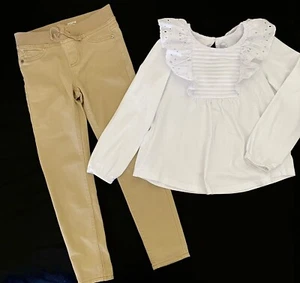 Wonder Nation School Uniform Pants and Blouse Size M 7-8 - Picture 1 of 7