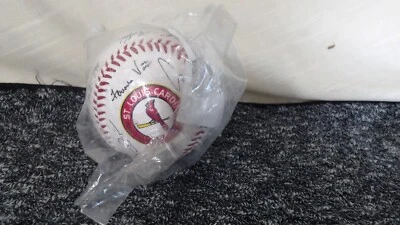 Balón de equipo autografiado McDonalds 2002 de los Cardenales de San Luis PUJOLS VINA EDMUNDS DREW Foto 1 de 3