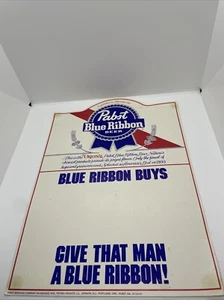 Vintage PBR Pabst blaues Band "Blue Ribbon Buys" 11x15 Zoll Papierschild - Bild 1 von 15