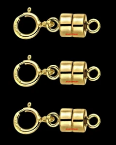 (3) 4.5mm Yellow 14k Gold FILLED MAGNETIC CLASP Extender 5mm spring ring USA - Picture 1 of 9