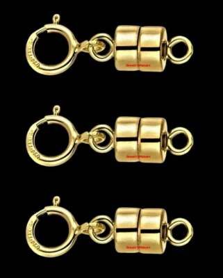 (3) 4.5mm Yellow 14k Gold FILLED MAGNETIC CLASP Extender 5mm spring ring USA - Image 1 of 4