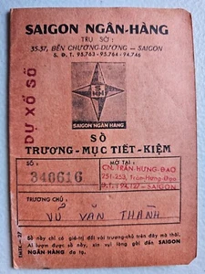 South Vietnam Saigon Bank Savings Passbook - Picture 1 of 2