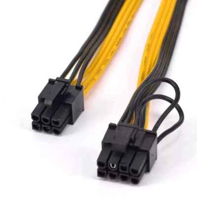 16AWG 150cm 6pin to 6+2 pin PCI-E Power Cables - GPU Crypto Mining / PSU Cables - Image 1 of 2