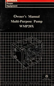 Bomba de agua manual del propietario Honda WMP20X original OEM - Imagen 1 de 2