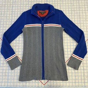 Vintage Y2K Eddie Bauer Trainingsjacke Oberteil Damen mittelblau durchgehender Reißverschluss Farbblock - Bild 1 von 22