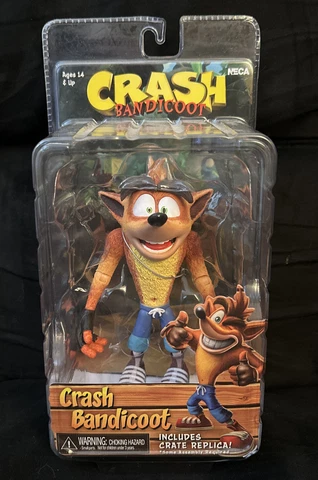 NECA - Crash Bandicoot - 7 Scale Action Figure - Basic Crash With Crate Replica Cover