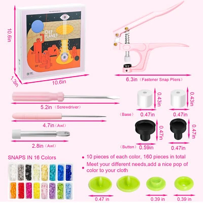 Eco Friendly Resin Buttons Set Installation Tools Concealed Buttons Sewing DIY - Image 1 of 4