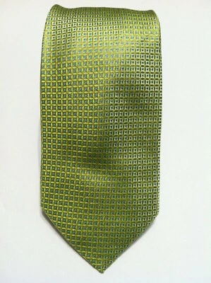 NUEVO CON ETIQUETAS CORBATA CLÁSICA TALLA PARA HOMBRE NUEVA VERDE 100% SEDA ANCHO: 3 1/4" Foto 1 de 2
