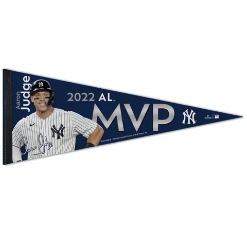 AARON JUDGE #99 NEW YORK YANKEES 2022 AMERICAN LEAGUE MVP PENNANT 12"x30" NEW 👀 Cover