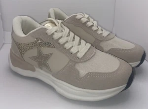 Vintage Havana sneakers Womens 8 Beige Nude Glitter Run Shoes Star - Picture 1 of 10