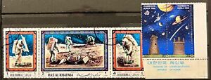 WORLDWIDE - SPACE - LOT OF 5 USED STAMPS