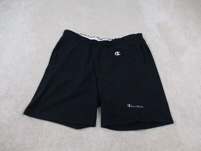 VINTAGE Champion Shorts Mens Large Black Sweats USA Cotton Blend Adult 70s 80s - Image 1 of 4
