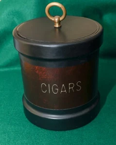 1950s Kraftware NYC leatherette Cigar Pipe Smoking Tobacco Humidor Canister Jar - Picture 1 of 4