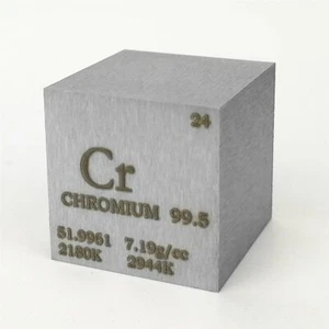 Cubo de cromo (Cr) serie “elementos metálicos”, 160,2 gramos. Grabado láser - Imagen 1 de 5