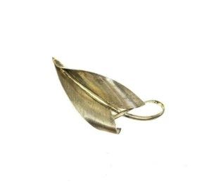 Vtg Napier Sterling Vermeil Feather or Leaf Brooch Unisex Art Nouveau - Picture 1 of 6