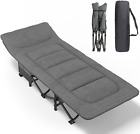 ATORPOK Camping Cot for Adults with Cushion and Pillow , Portable Folding