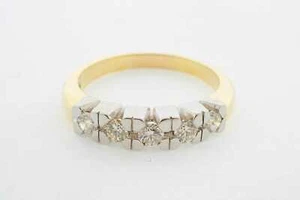 Estate Sale Diamond Wedding Band 14k Yellow Gold Size 11.75 Vintage Style 0.85ct - Picture 1 of 5