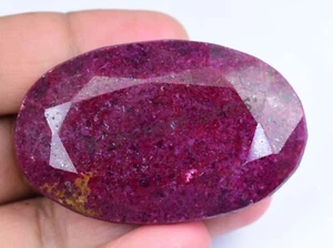 Piedra preciosa suelta certificada ovalada rubí rojo sangre enorme natural de 241,5 quilates - Imagen 1 de 6