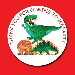 DINOSAUR BIRTHDAY PARTY SWEET CONE GIFT GOODY BAG SEAL DINO STICKER MATT GLOSS - Imagen 1 de 3