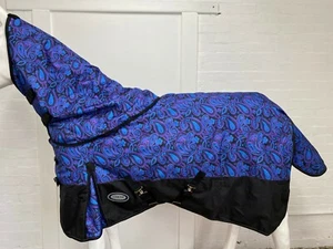 AXIOM 1800D BALLISTIC WATERPROOF PAISLEY 300g HORSE RUG w/h DETACHABLE NECK 6' 0 - Picture 1 of 12