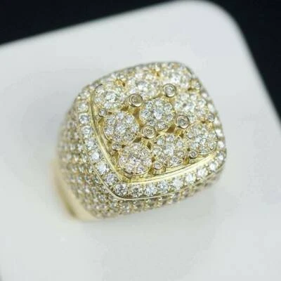Elegante anillo de banda de diamantes simulados de corte redondo de 3,20 quilates enchapado en oro 925 Foto 1 de 3