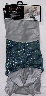 Manta/tiro cola de sirena de felpa con lentejuelas brillantes ¡NUEVO! Aqua 18"X52" Gris Plata Foto 1 de 4