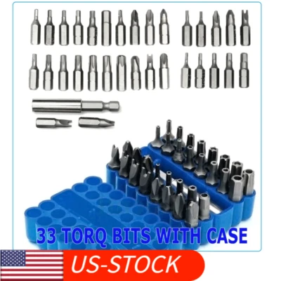 33 Bit Set Tamper-Proof Security Allen Hex Key Star Spanner Torx Screwdriver NEW - Image 1 of 4