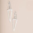 Triangle Dangle Earrings | Large Sterling Silver Geometric Arrow Drop Earrings