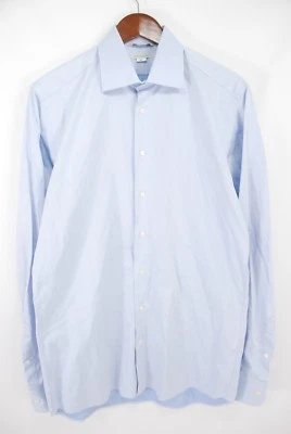 SuitSupply Men’s Light Blue Egyptain Cotton Twill Dress Shirt Sz 16 Long - 41 cm - Image 1 of 4