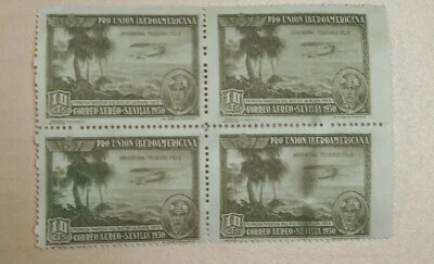 Bloque de 4 sellos  Edifil 584 Pro Unión iberoamericana MNH valor catálogo 30 € - Imagen 1 de 2