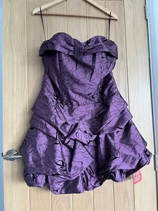 LADIES JOE BROWNS PURPLE STEAMPUNK STRAPLESS MINI DRESS Sz 14 - Picture 1 of 10