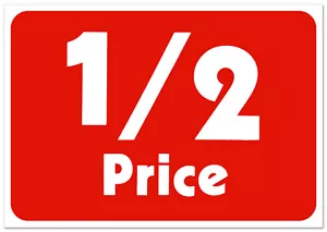 Saldi 1/2 metà prezzo insegna negozio al dettaglio sconto affari promozione messaggio insegne - Foto 1 di 6