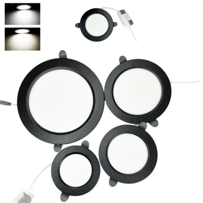 AC 220V 6W 12W 18W 24W LED Recessed Ceiling Downlight Black Shell Lamp + Driver - Image 1 of 4